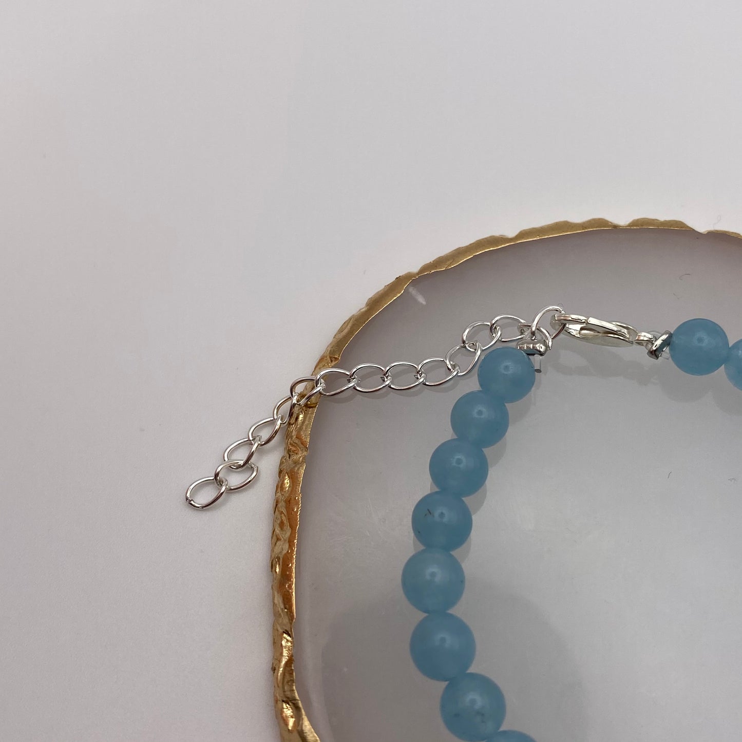 Round Blue Sponge Quartz Crystal Bracelet