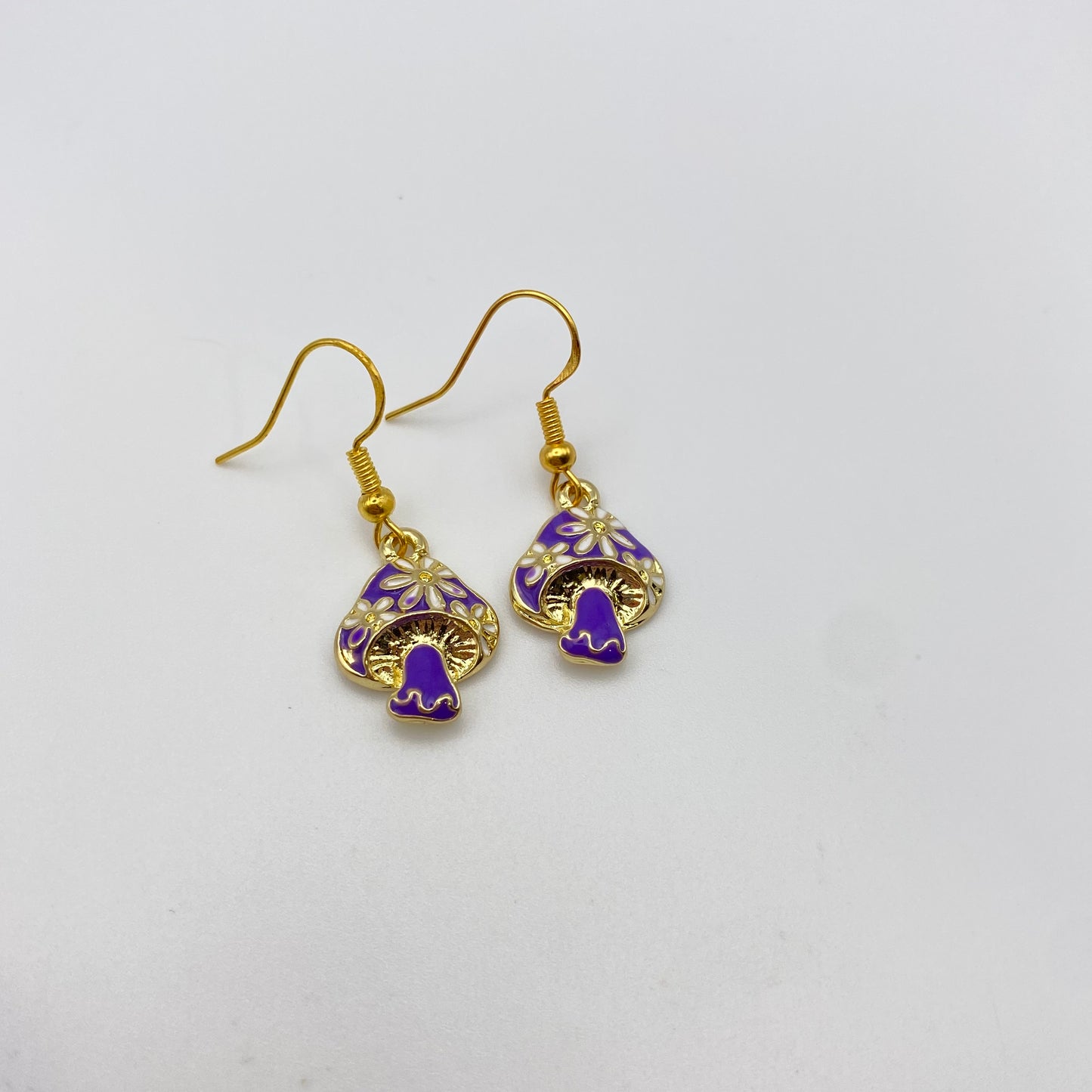 Colourful Gold Mushroom Earrings
