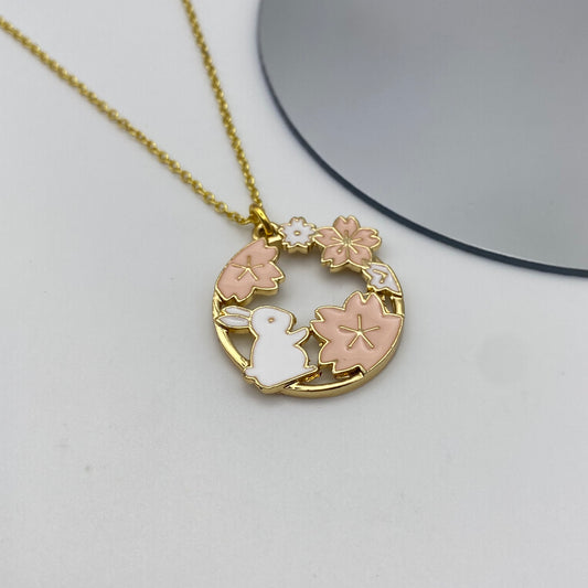 Bunny Rabbit Wreath Necklace