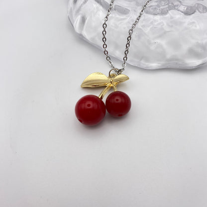 Gold Cherry Necklace