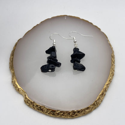 Black Onyx Crystal Earrings