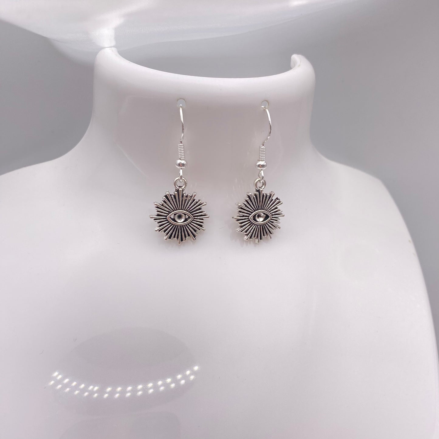 Silver Evil Eye Earrings