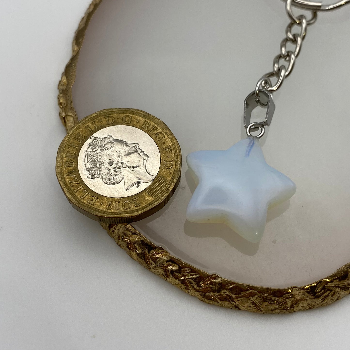Opal Star Pendant Keyring