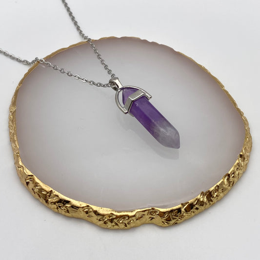 Amethyst Crystal Pendant Necklace