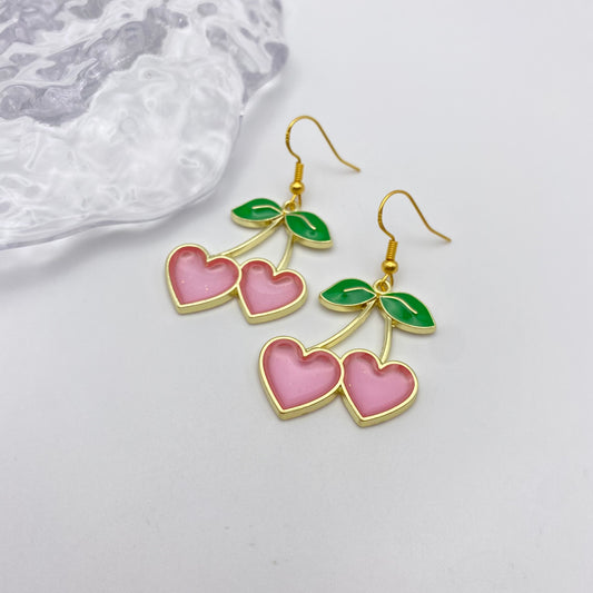 Cherry Heart Earrings