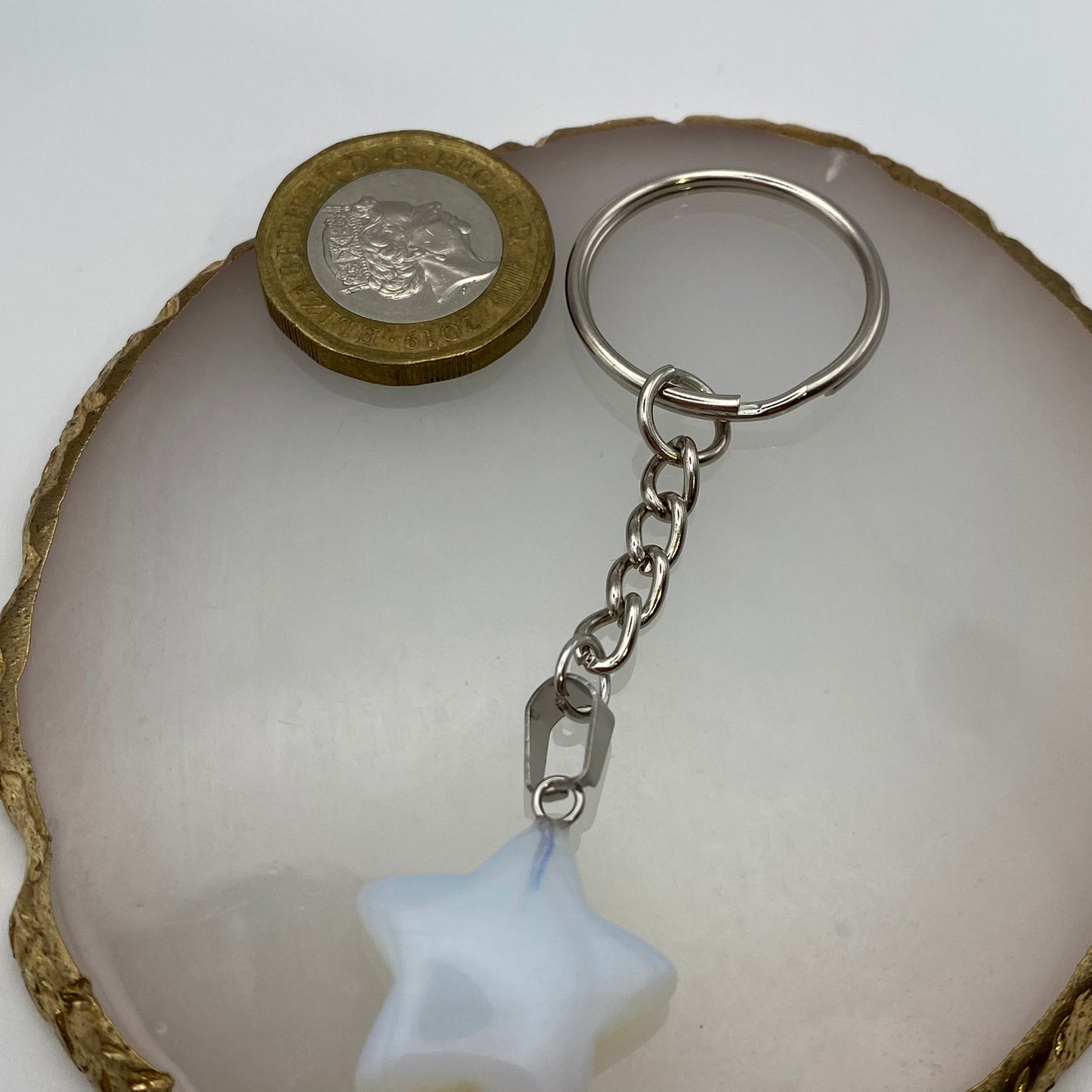 Opal Star Pendant Keyring