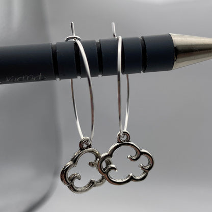 Silver Cloud Hoop Earrings