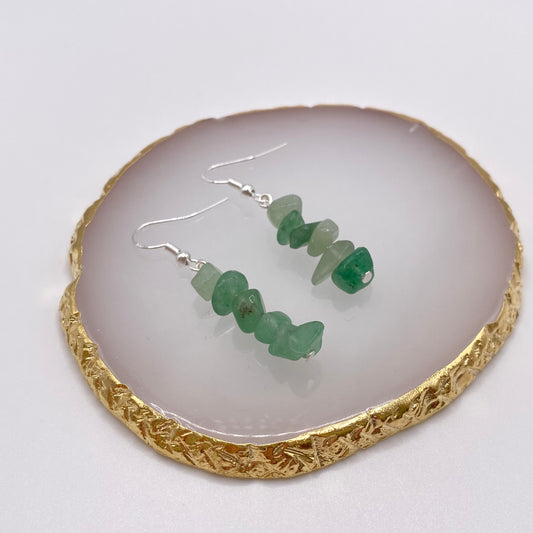 Green Aventurine Crystal Earrings