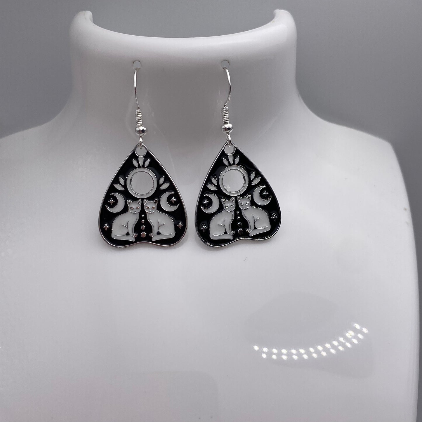 Cat Ouija Planchette Pointer Earrings