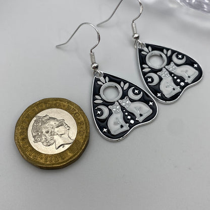Cat Ouija Planchette Pointer Earrings