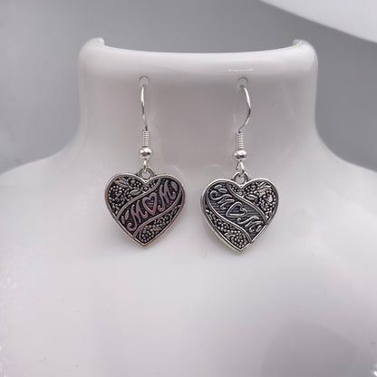 Mam/ Mum/ Mom Mother Heart Earrings