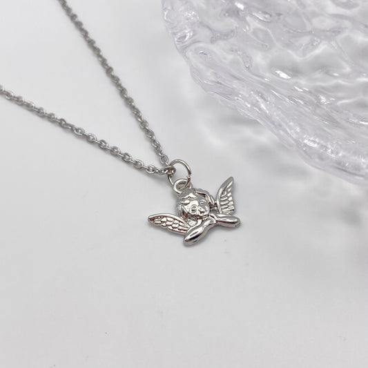 Silver Cherub Necklace