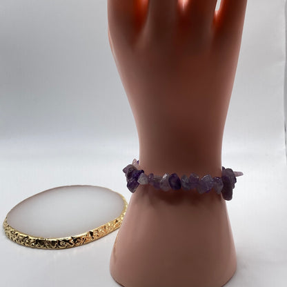 Purple Amethyst Crystal Bracelet