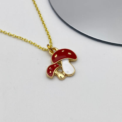 Gold Mushroom Necklace