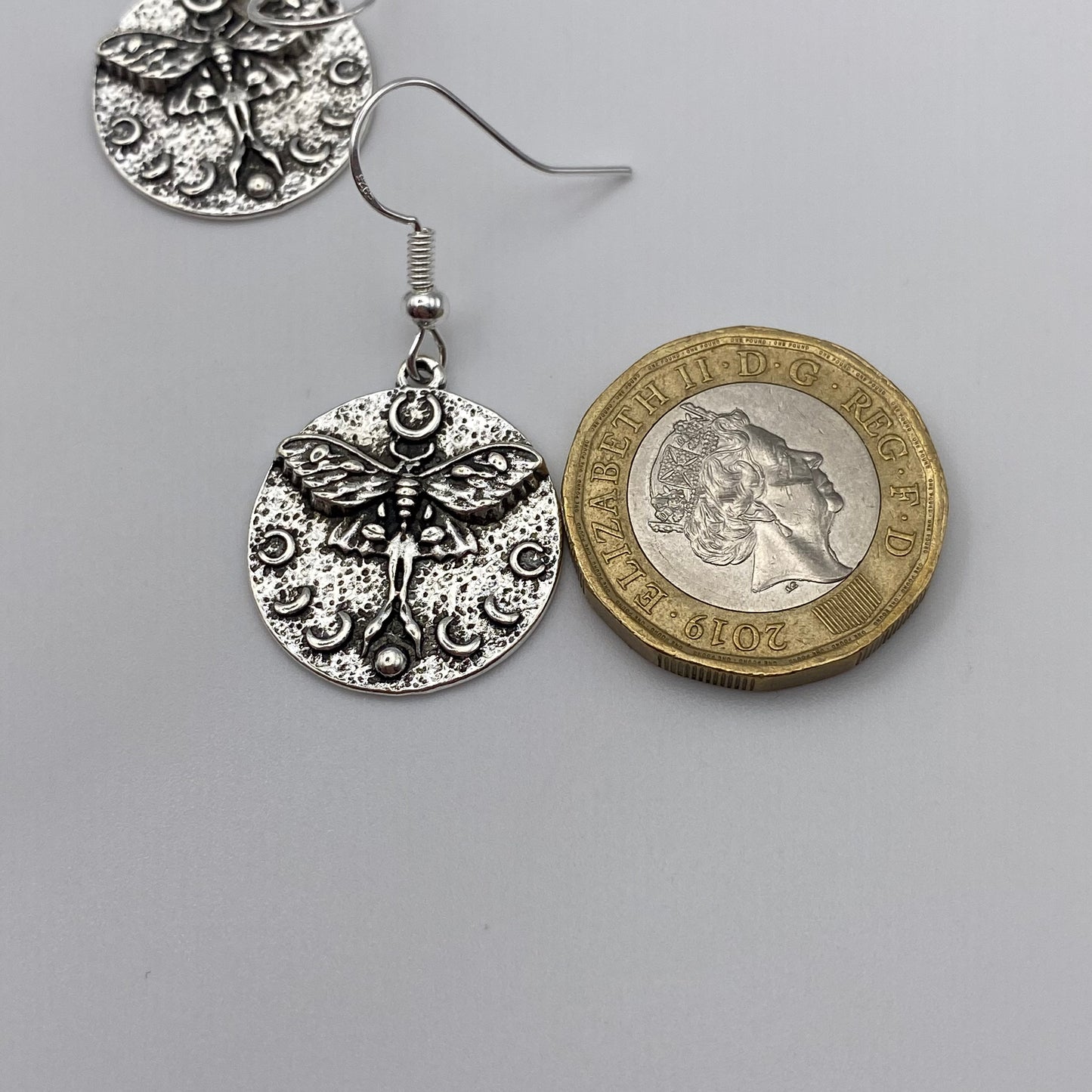 Lunar Magic Butterfly Moth Pendant Earrings