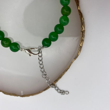 Round Green Agate Crystal Bracelet