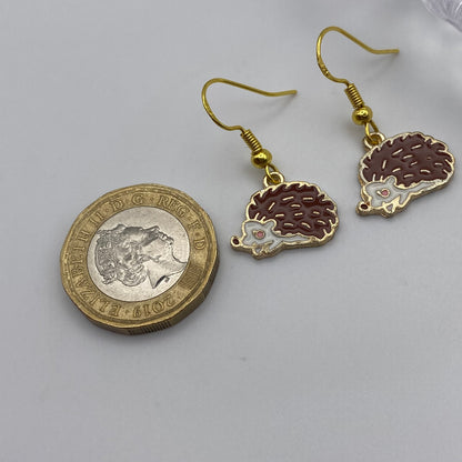 Gold Hedgehog Earrings