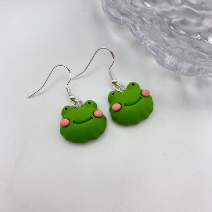 Round Frog Head Earrings