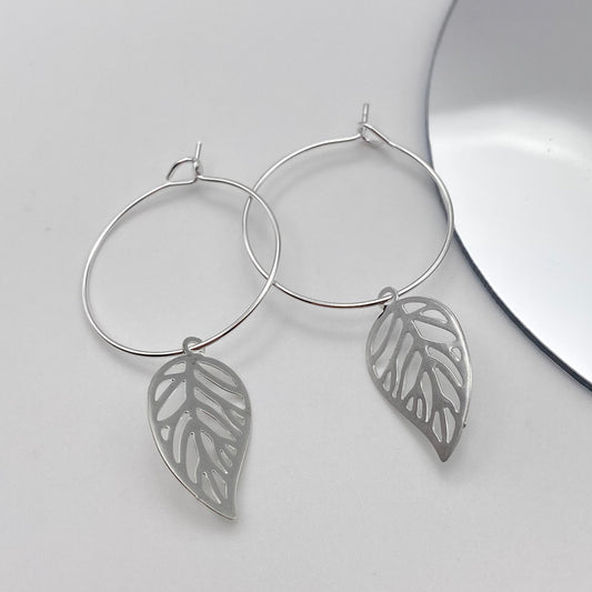 Leaf Hoop Earrings