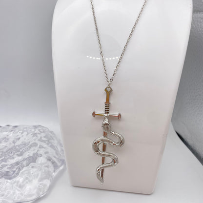 Snake on a Sword Necklace