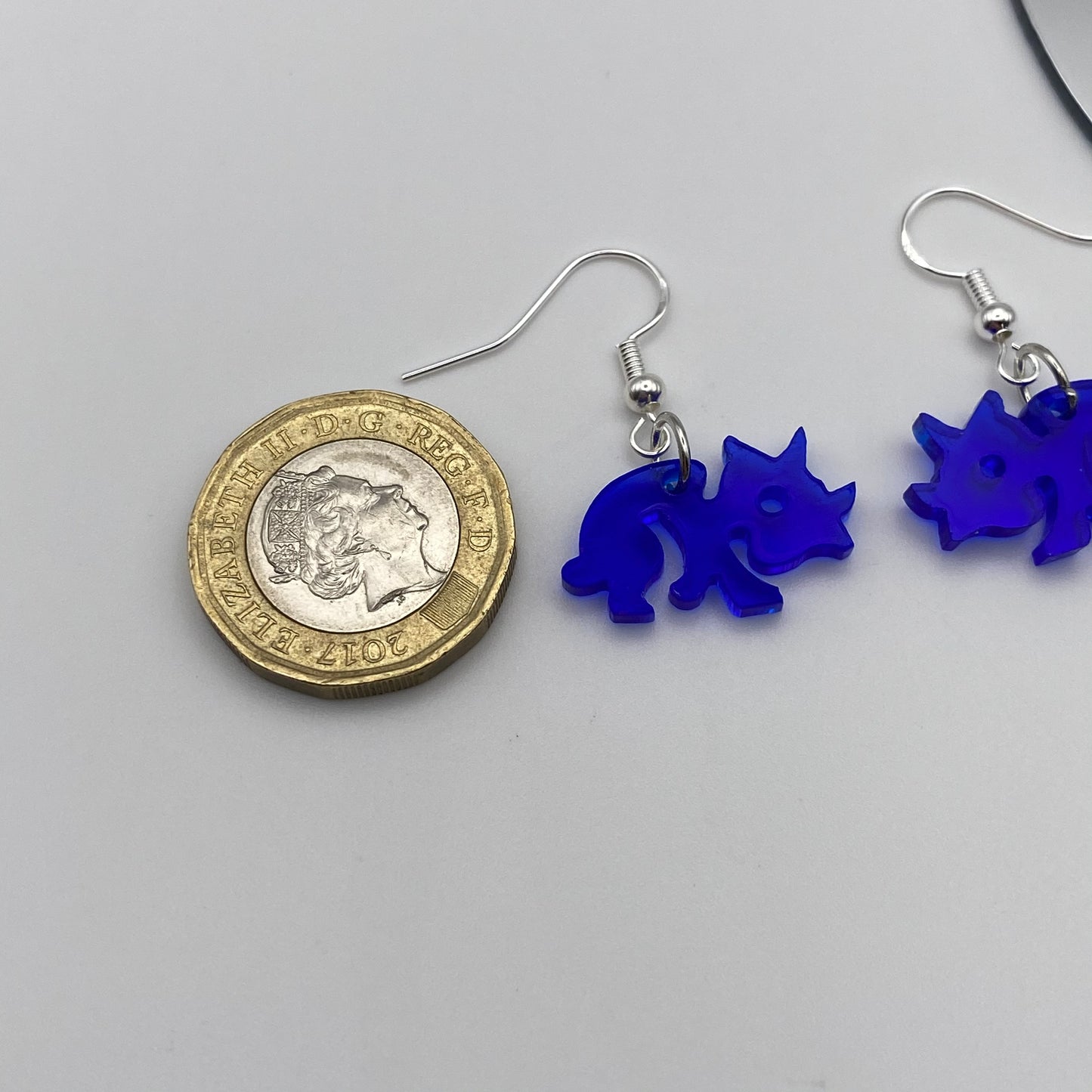 Blue Dinosaur Earrings